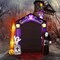 10FT Halloween Inflatable Haunted House Castle Arch Decoration w/ Build-in LEDs